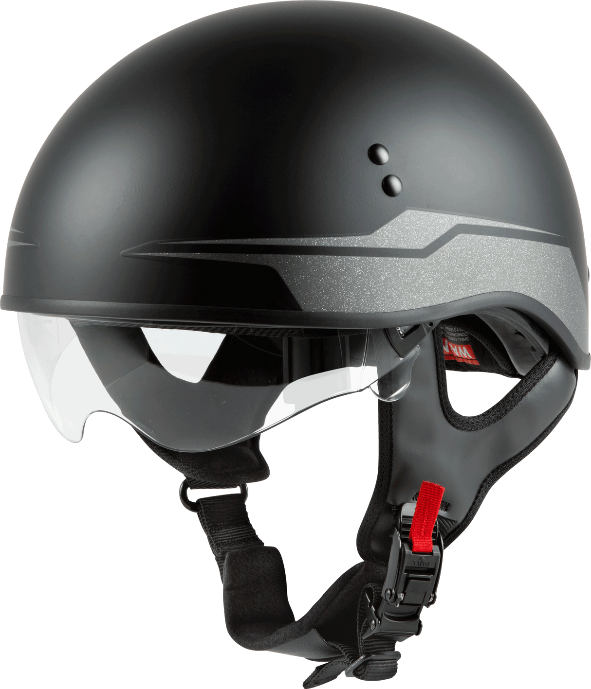 GMAX Hh-65 Half Helmet Source Naked Matte Black/Silver Xs H1659813