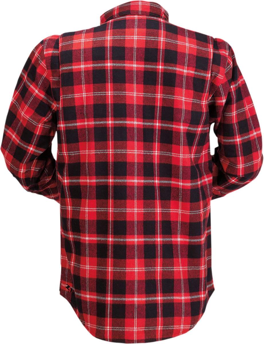 Z1R Duke Plaid Flannel Shirt - Red/Black - 2XL 3040-3053