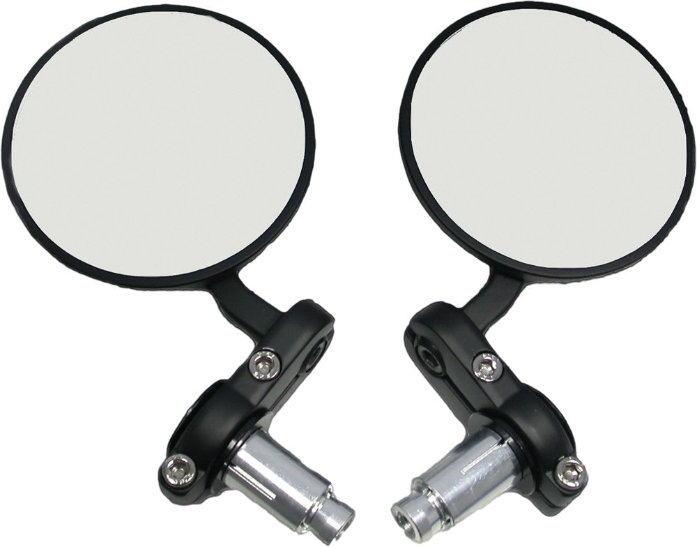 HARDDRIVE Cafe Style Bar End Mirrors/Pr Black 270002