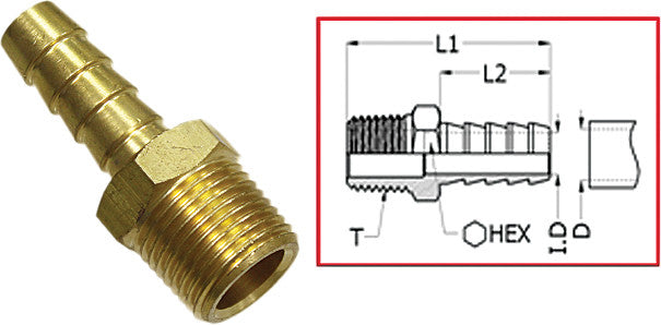 SP1 1/4 Pipe To 3/8 Hose Barb Fitt MR-07305