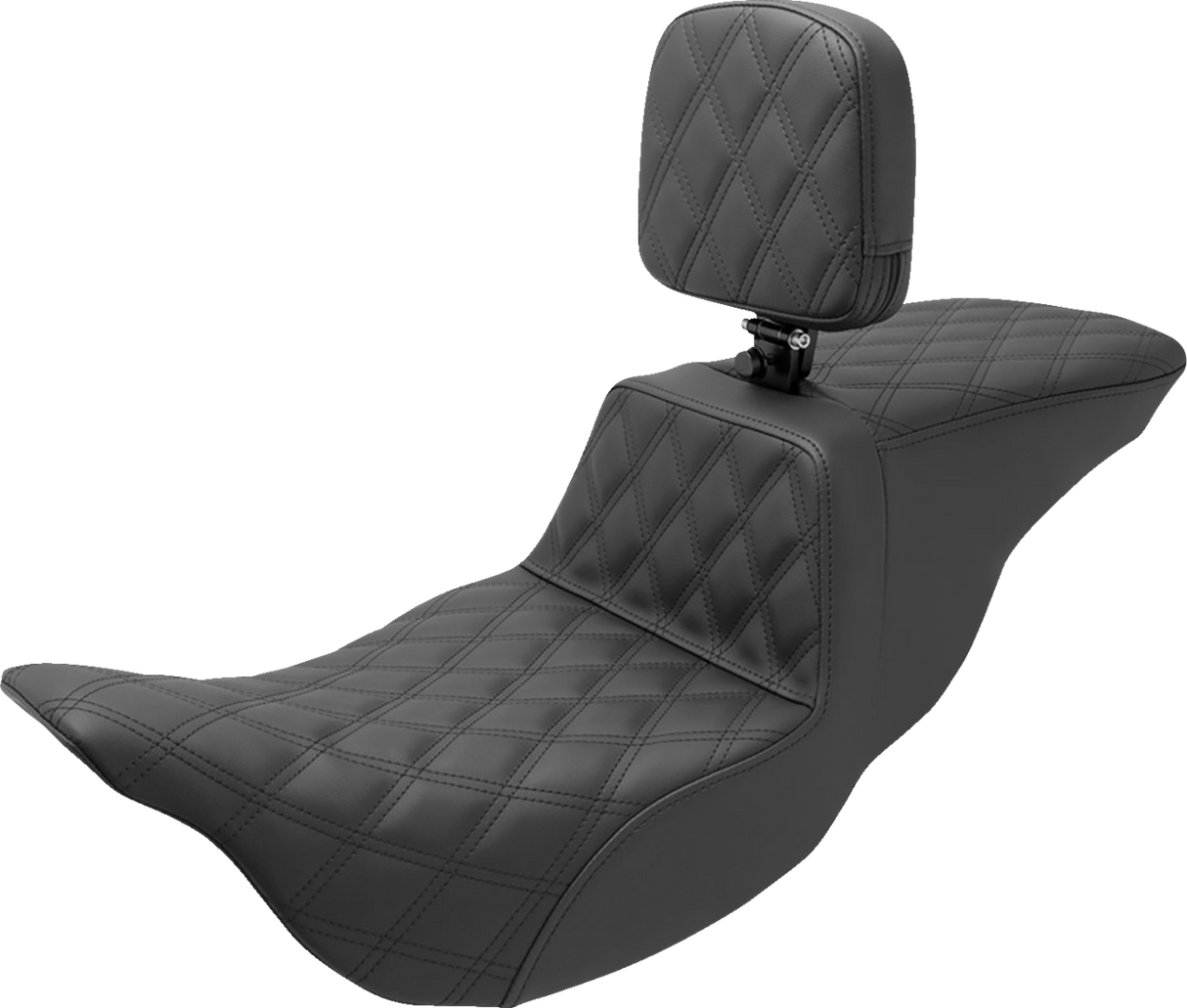 SADDLEMEN Tour Step Up Seat - Rider Backrest - Full Lattice Stitch - FL '08-'22 808-07B-195BR