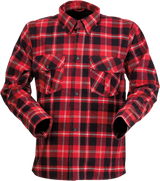 Z1R Duke Plaid Flannel Shirt - Red/Black - 4XL 3040-3055