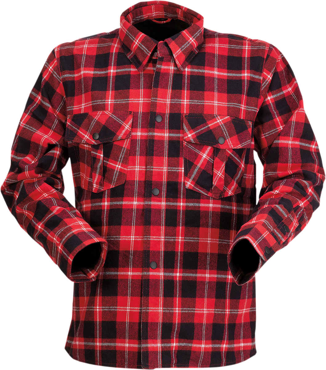 Z1R Duke Plaid Flannel Shirt - Red/Black - Large 3040-3051