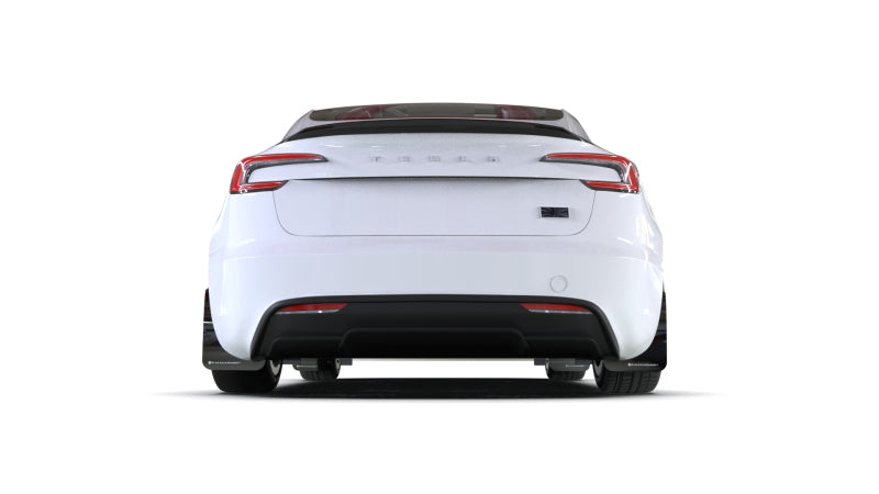 Rally Armor 2024 Tesla Model 3 Highland Black UR Mud Flap White Logo MF122-UR-BLK-WH