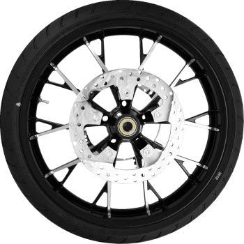 COASTAL MOTO Marlin Front Wheel - Black Cut (21") | Rotors (11.8") | Dunlop Tire (130/60B21) PKG-MAR213BC-ABST