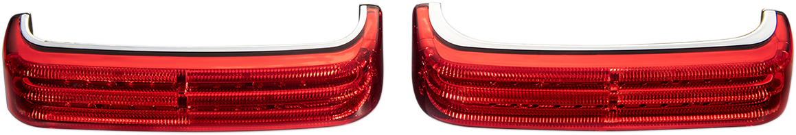 CUSTOM DYNAMICS Saddlebag LED Lights - Sequential - Chrome/Red PB-SBSEQ-BCM-CR