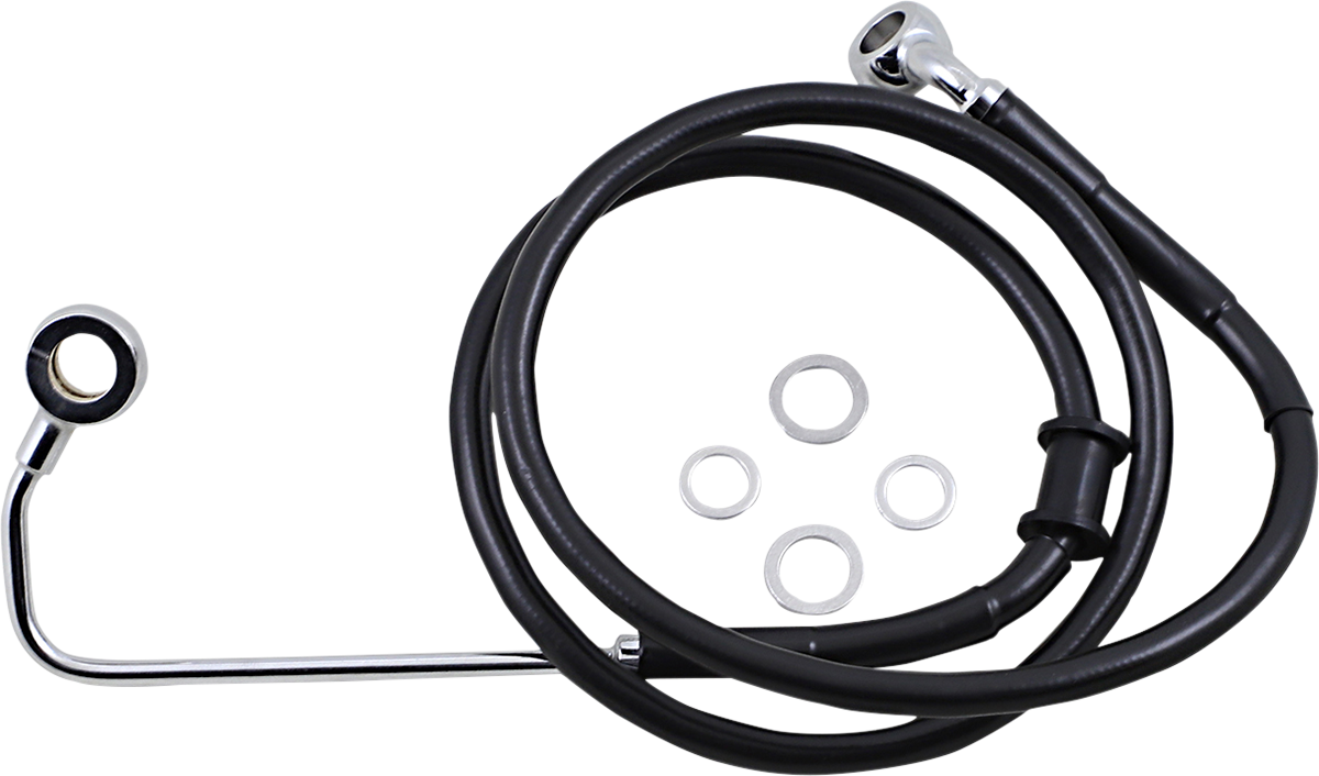 DRAG SPECIALTIES Brake Line - +8" - Black - '15-'17 Softail 618302-8BLK