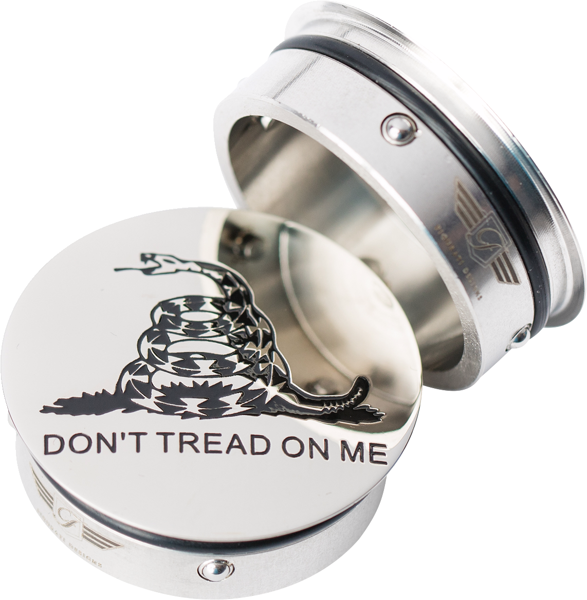 FIGURATI DESIGNS Swing Arm Covers - Don't Tread On Me - Custom FD40-DTOM-SS