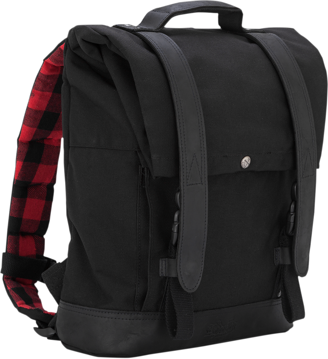 BURLY BRAND Roll Top Backpack - Black B15-1020B