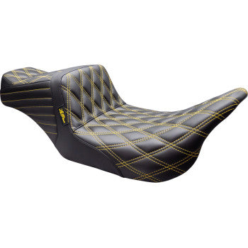 LE PERA Tailwhip Seat - Double Diamond - Gold Stitch - FLT/FLH '08-'24  LK-587DD-GD02