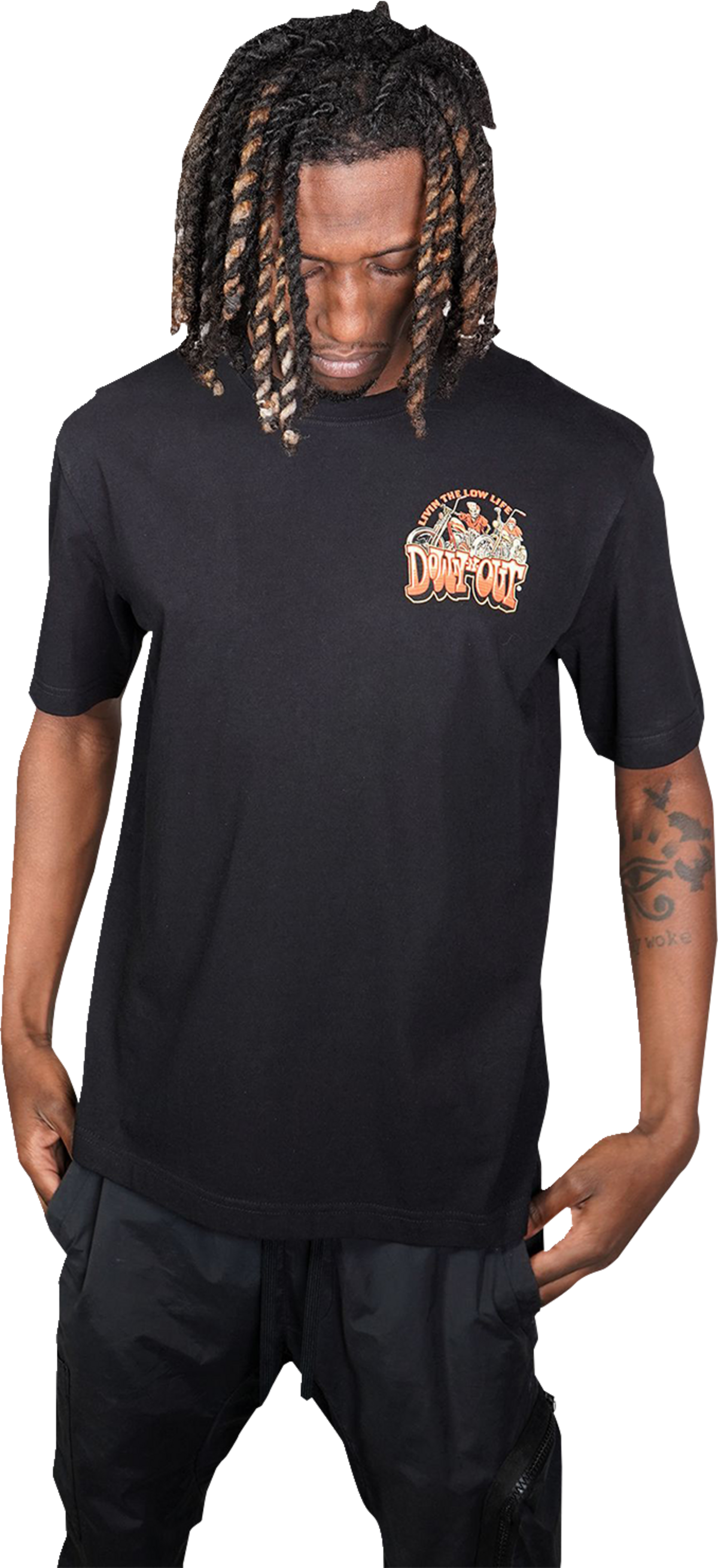 LETHAL THREAT Down-N-Out 4 Life T-Shirt - Black - Small DT10044S