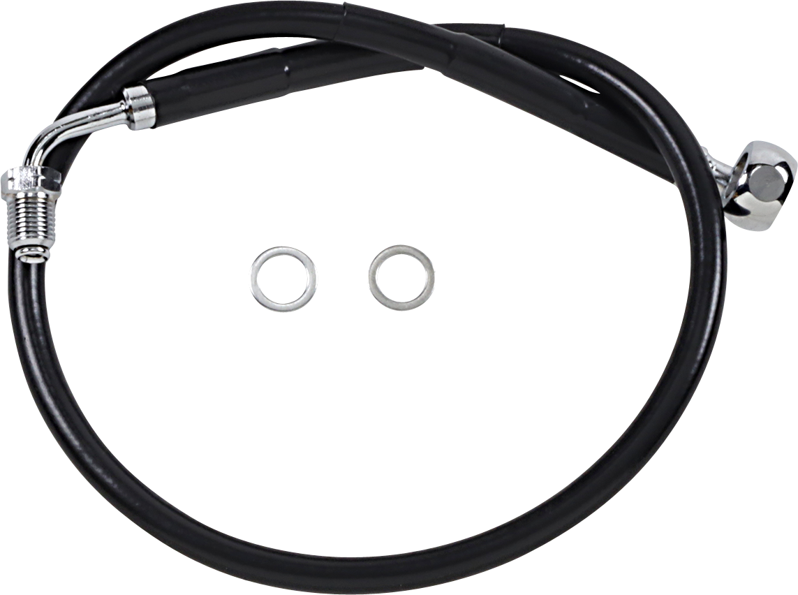 DRAG SPECIALTIES Brake Line - Front (Upper) - Black 618601-BLK