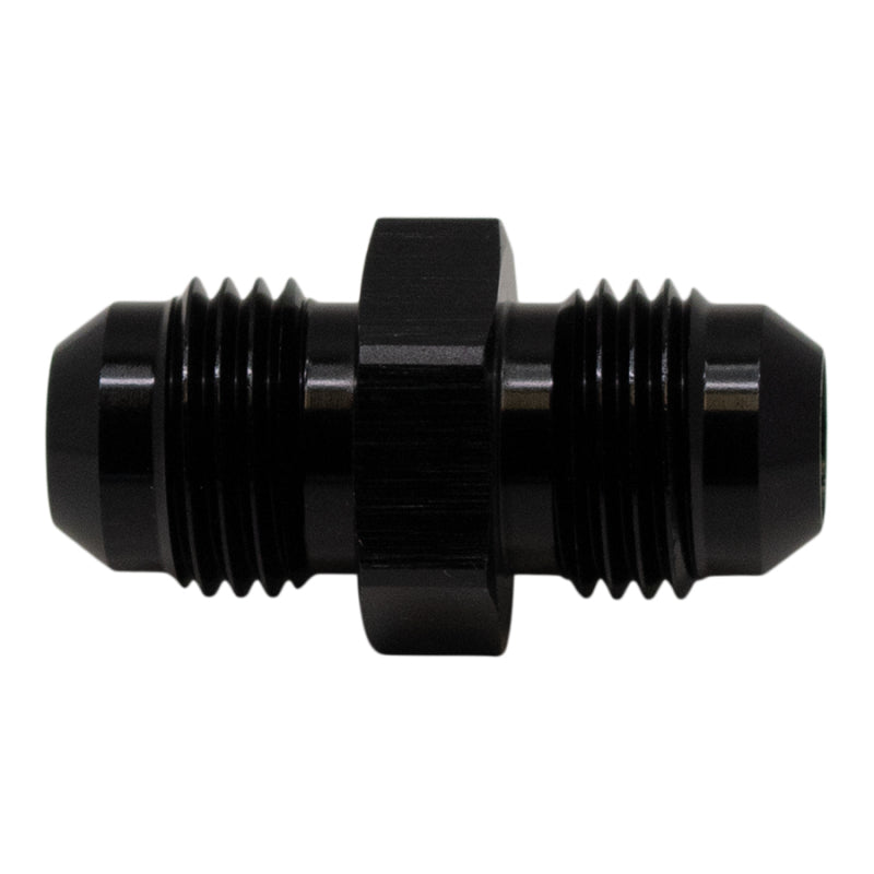 DeatschWerks 6AN Male Flare to 6AN Male Flare Coupler - Anodized Matte Black 6-02-0202-B