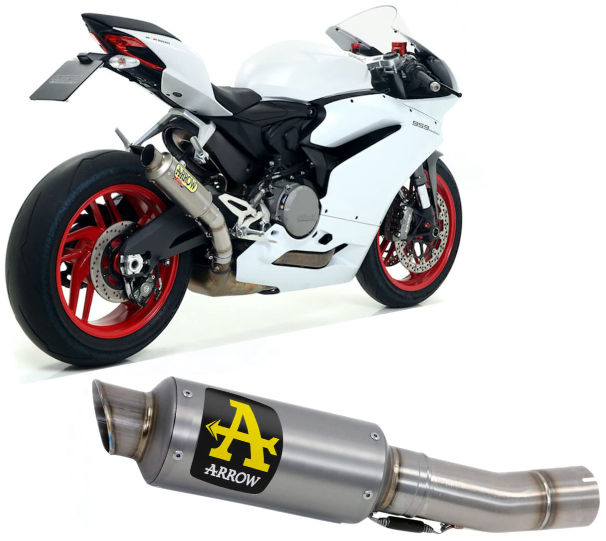 71543GP Arrow  GP2 Slip-on Exhaust, Titanium for Ducati 959 Panigale 2016-2019