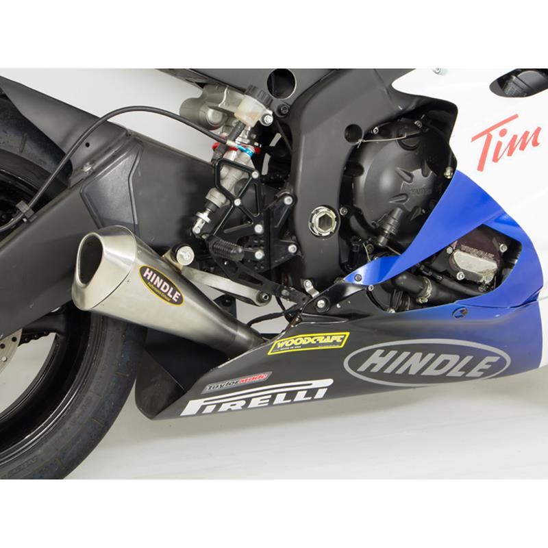 Hindle evolution megaphone full system yamaha r6 2006-20 stainless steel megaphone - carbon tip