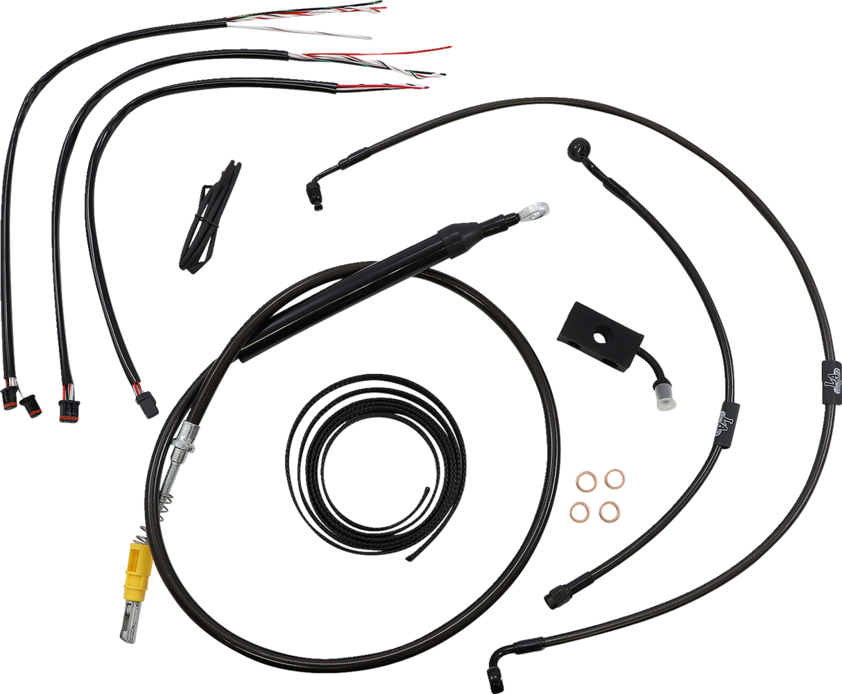 LA CHOPPERS Cable Kit- Quick Connect - 15" - 17" Ape Hanger Handlebars - Midnight LA-8155KT2-16M