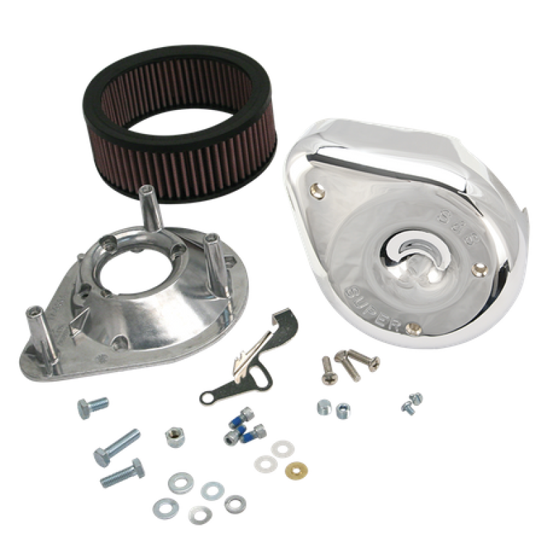 S&S Cycle 66-84 BT w/ 5 Gal Tanks Notched Teardrop Air Cleaner Kit for Super E/G Carbs 17-0440