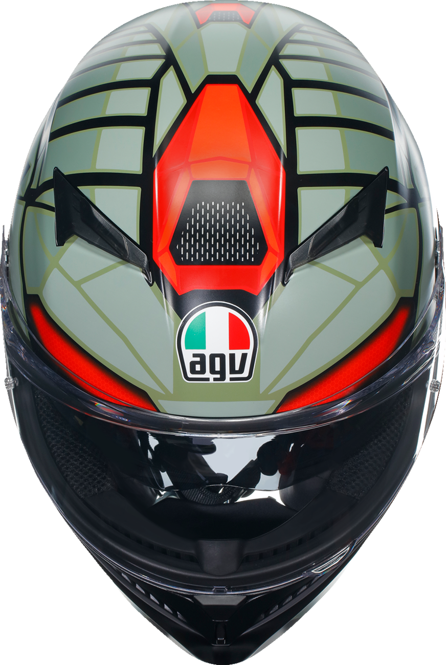 AGV K3 Helmet - Decept - Matte Black/Green/Red - Medium 2118381004010M