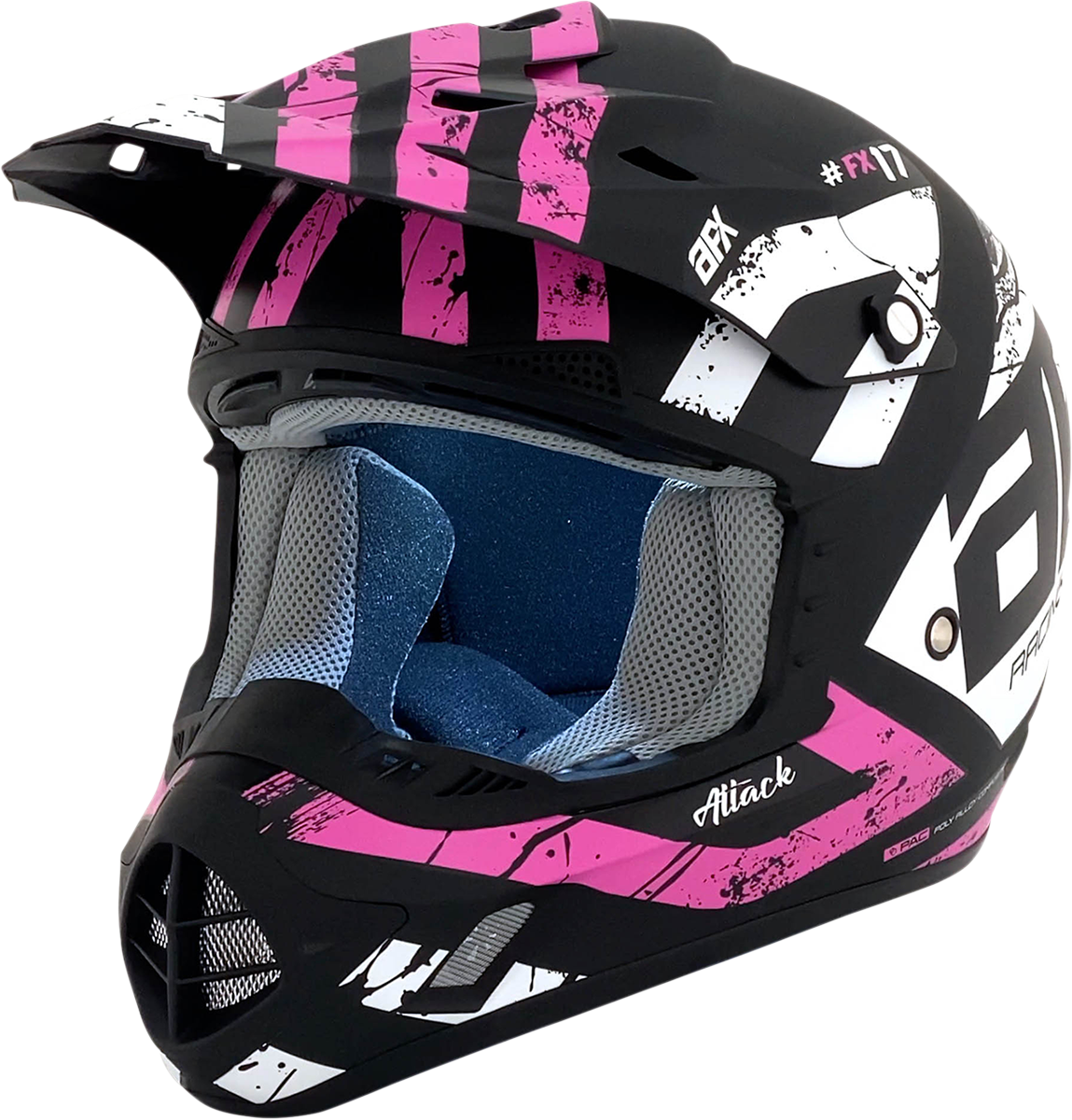 AFX FX-17 Helmet - Attack - Matte Black/Fuchsia - XS 0110-7166