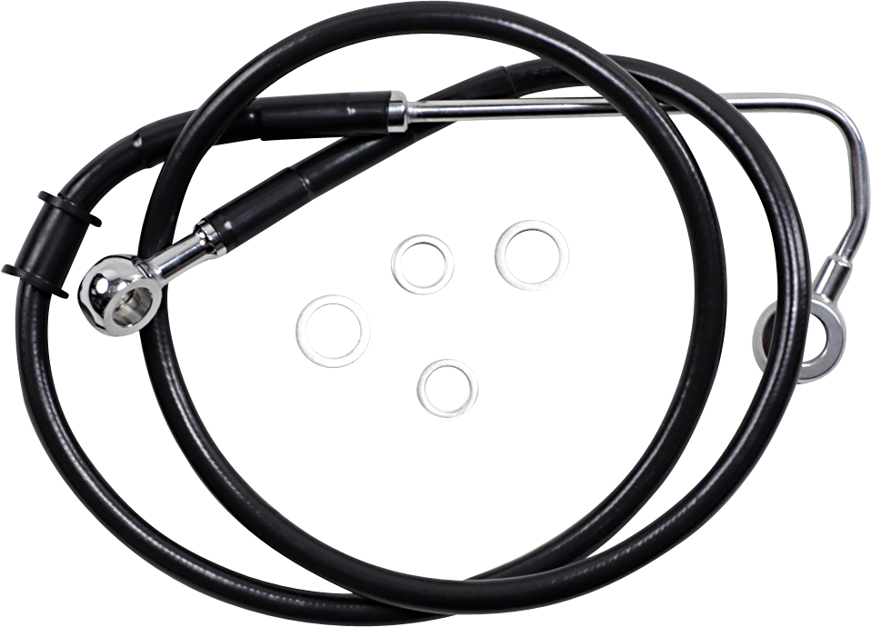 DRAG SPECIALTIES Brake Line - +6" - Black - '15-'17 Softail 618299-6BLK