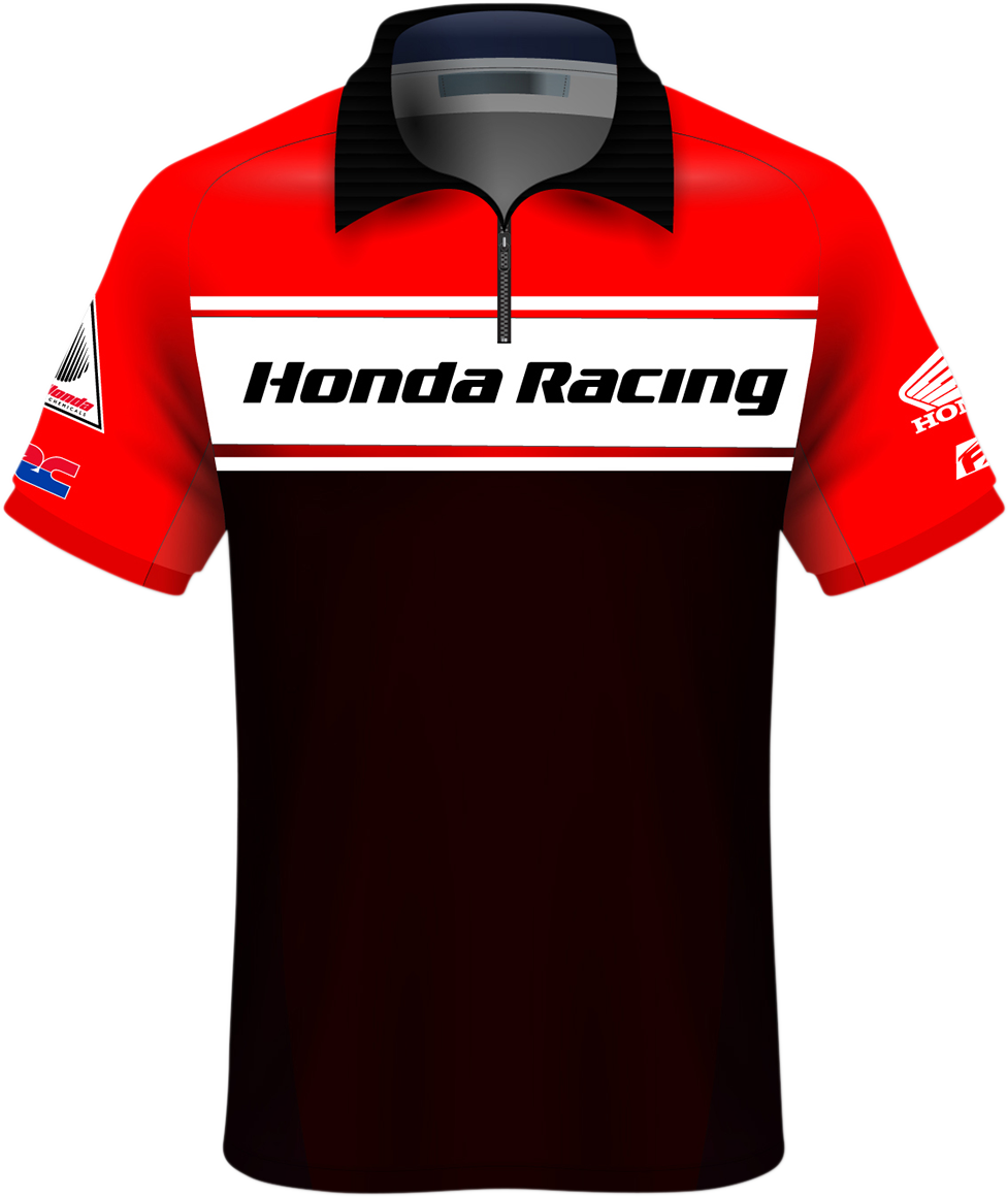 FACTORY EFFEX Honda Team Pit Shirt - Red/Black - Medium 23-85302