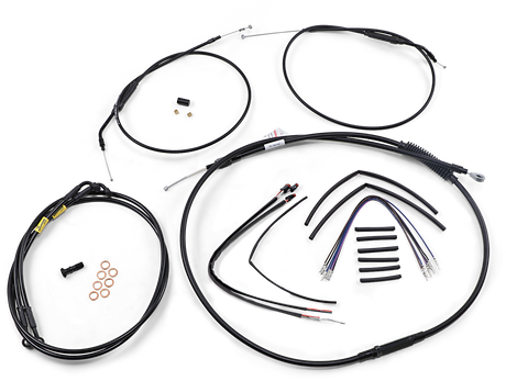 BURLY BRAND Cable Kit - Jail Bar - 12" Handlebars - Black Vinyl B30-1200