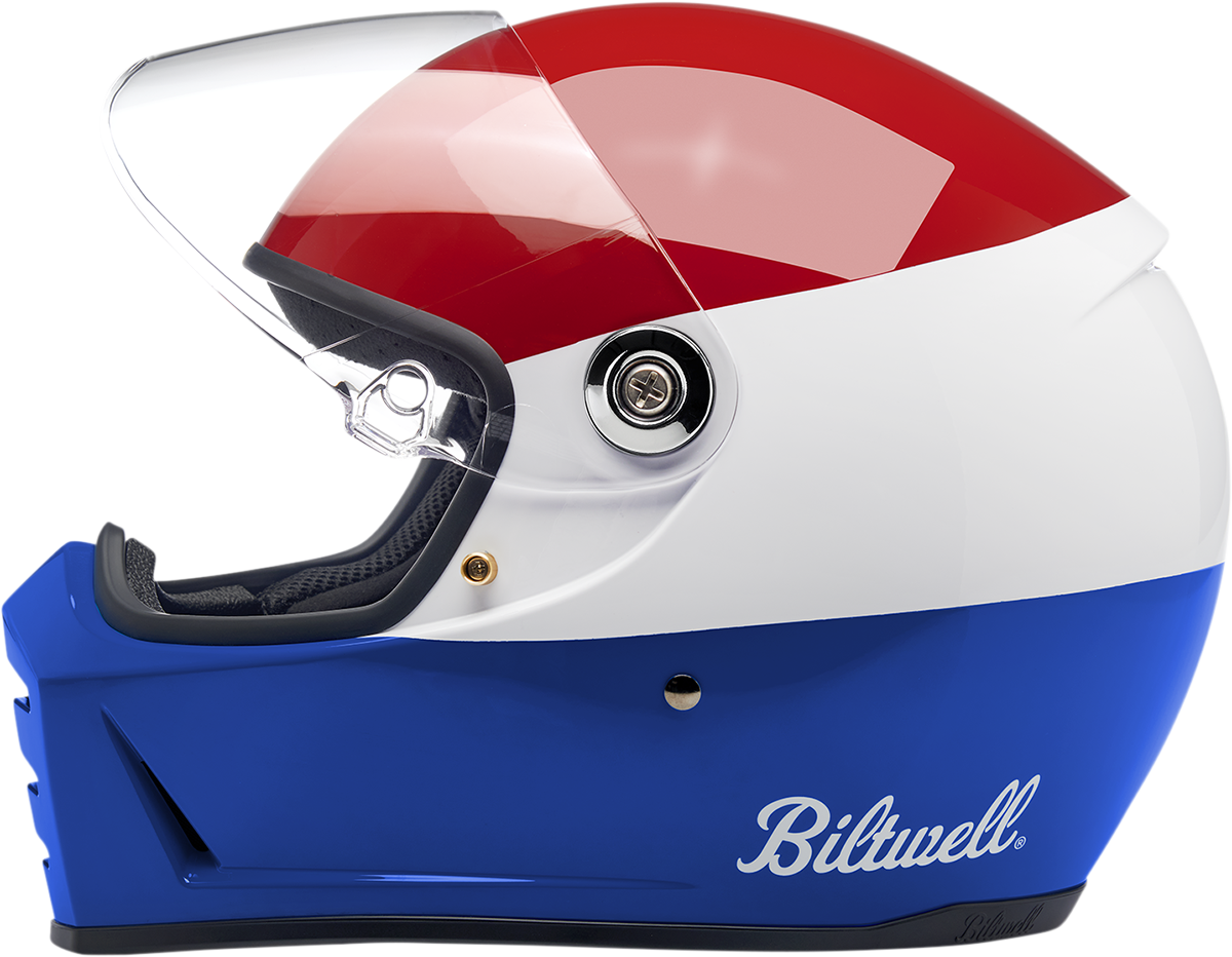 BILTWELL Lane Splitter Helmet - Gloss Podium Red/White/Blue - XS 1004-549-101