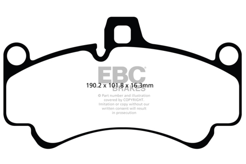 EBC 01-03 Porsche 911 (996) (Cast Iron Rotor only) 3.6 Twin Turbo GT2 Yellowstuff Front Brake Pads DP41516R