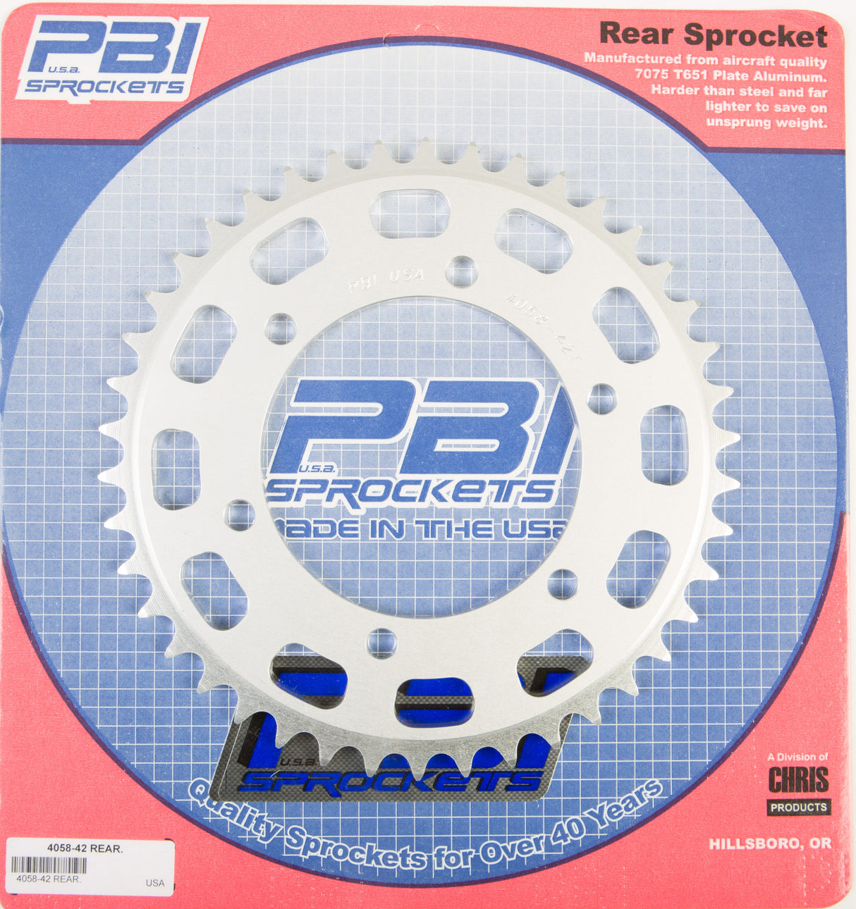 PBIRear Sprocket Aluminum 42t-520 Kaw/Suz/Yam4058-42-3