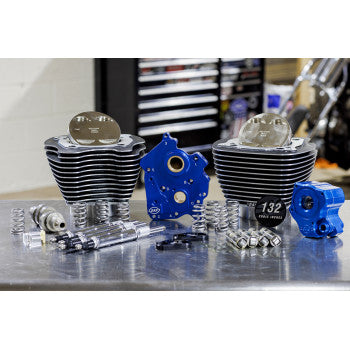 S&S CYCLE 132" Power Package Engine Performance Kit - Chain Drive - Water Cooled - Highlighted Fins - M8 310-1235