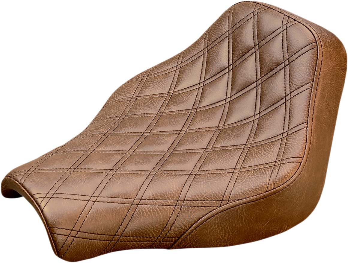 SADDLEMEN Renegade Solo Seat - Lattice Stitched - Brown 818-30-002BLS