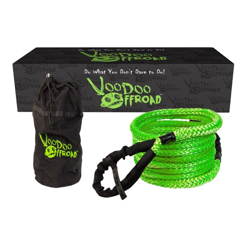 Voodoo Offroad 2.0 Santeria Series 3/4in x 30 ft Kinetic Recovery Rope with Rope Bag - Green 1300009A