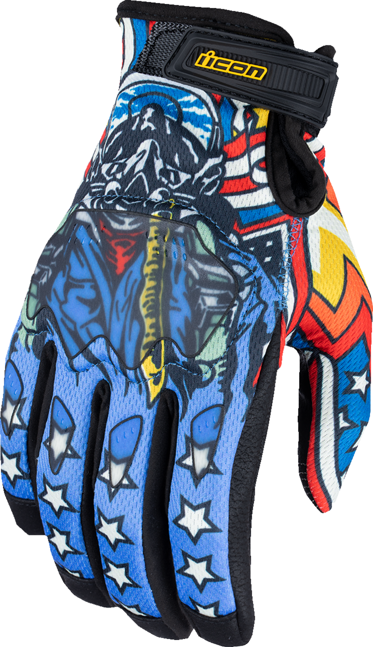 ICON Hooligan™ CE Flyboy Gloves - Blue - Small 3301-4709