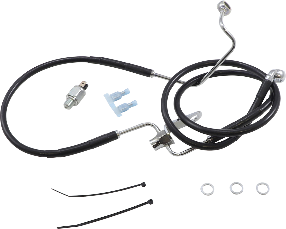 DRAG SPECIALTIES Brake Line - Rear - Black - +3" Non ABS 621225-3BLK