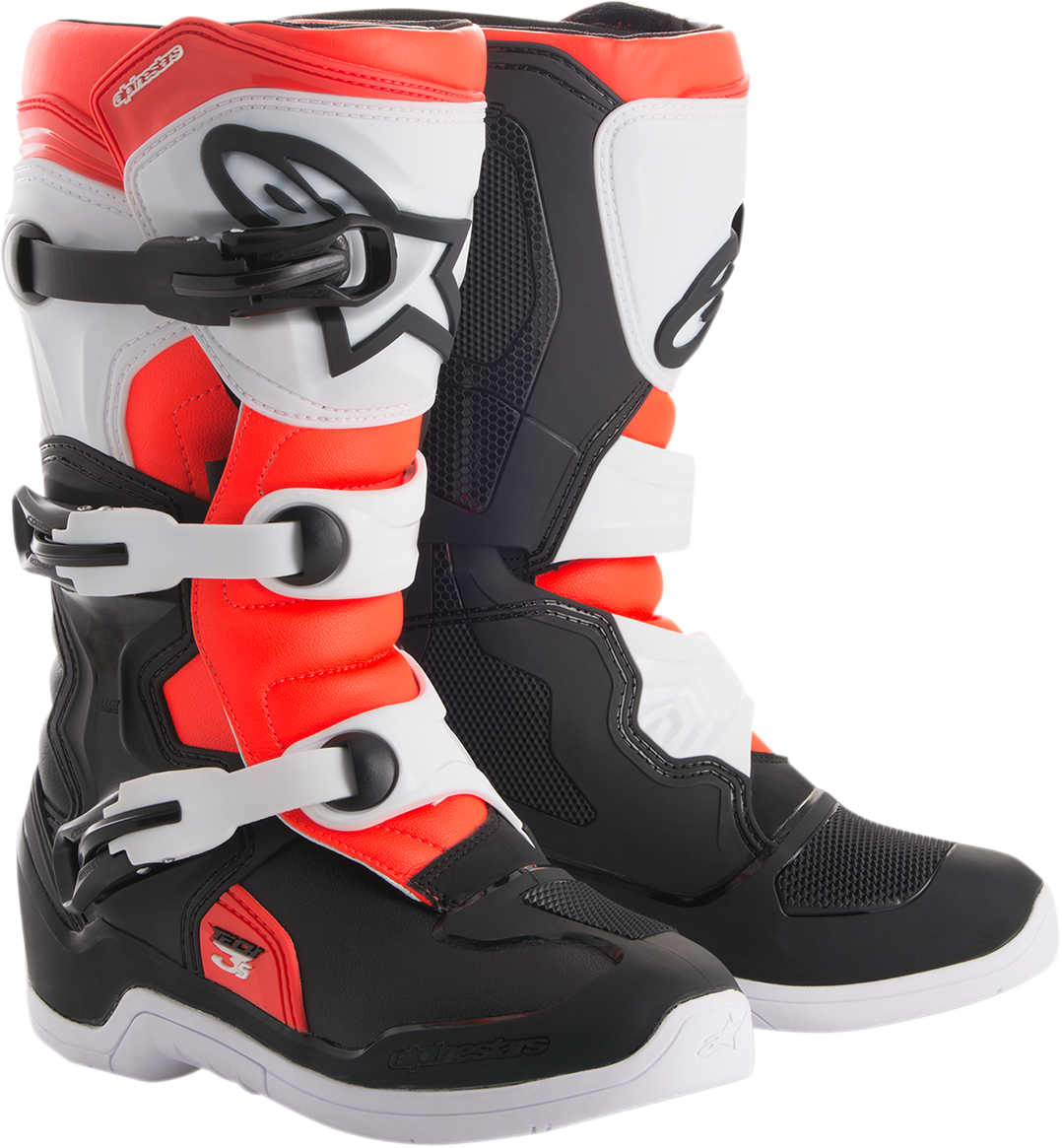 ALPINESTARS Tech 3S Boots - Black/White/Fluorescent Red - US 6 2014018-1231-6