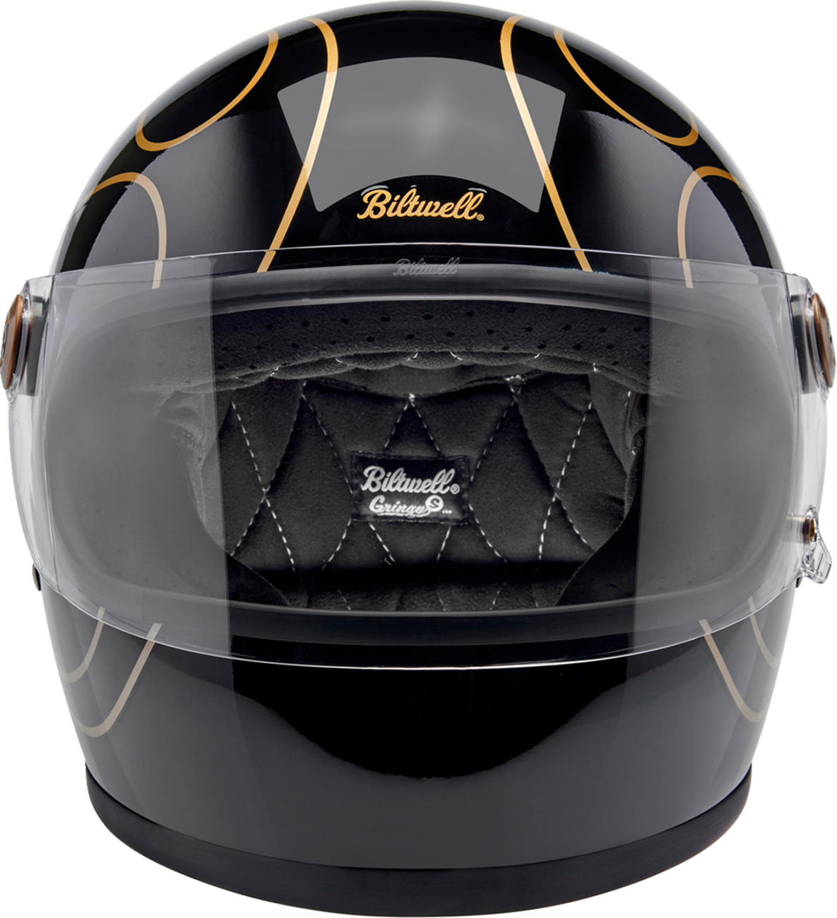 BILTWELL Gringo S Helmet - Gloss Black Flames - Medium 1003-567-503