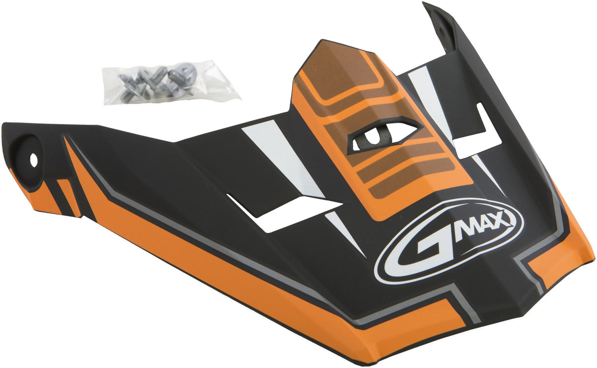 GMAX Visor W/Screws Uncle Mx-46y Matte Black/Orange Ys-Yl G046849