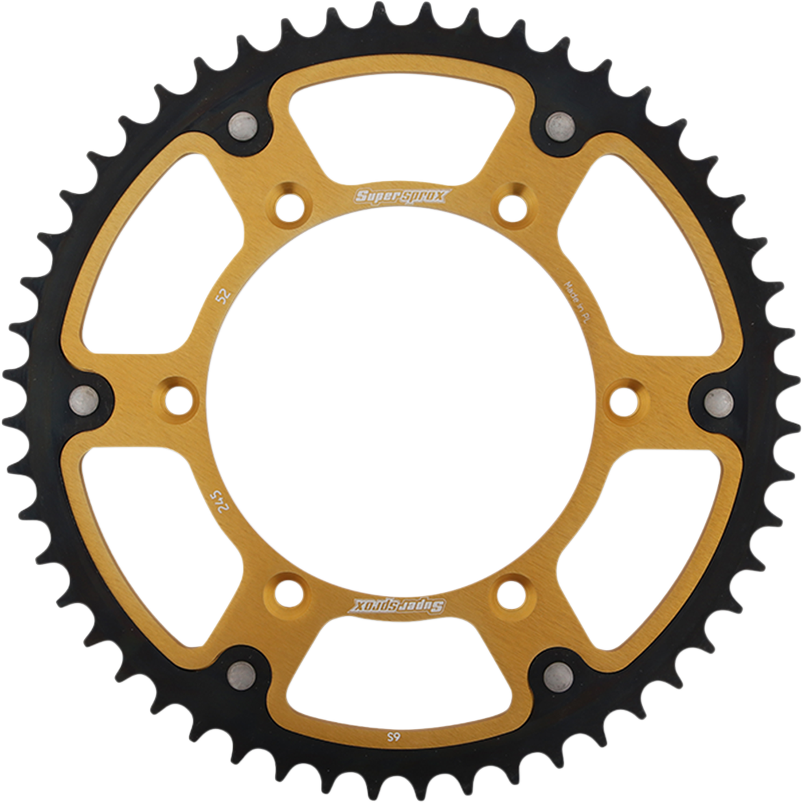 SUPERSPROX Stealth Rear Sprocket - 52 Tooth - Gold - Yamaha RST-245-52-GLD