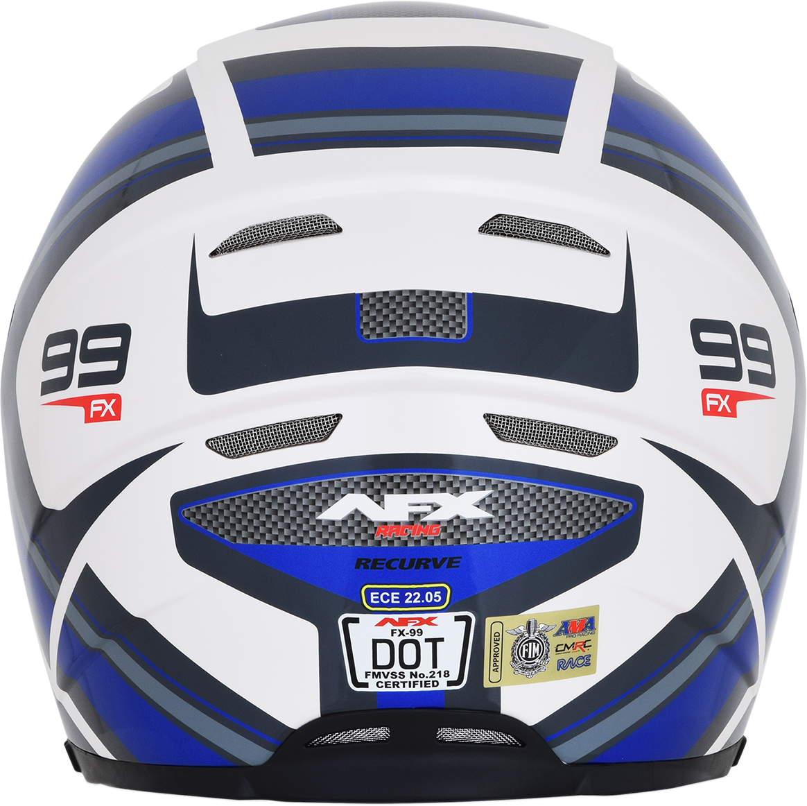 AFX FX-99 Helmet - Recurve - Pearl White/Blue - Large 0101-11123