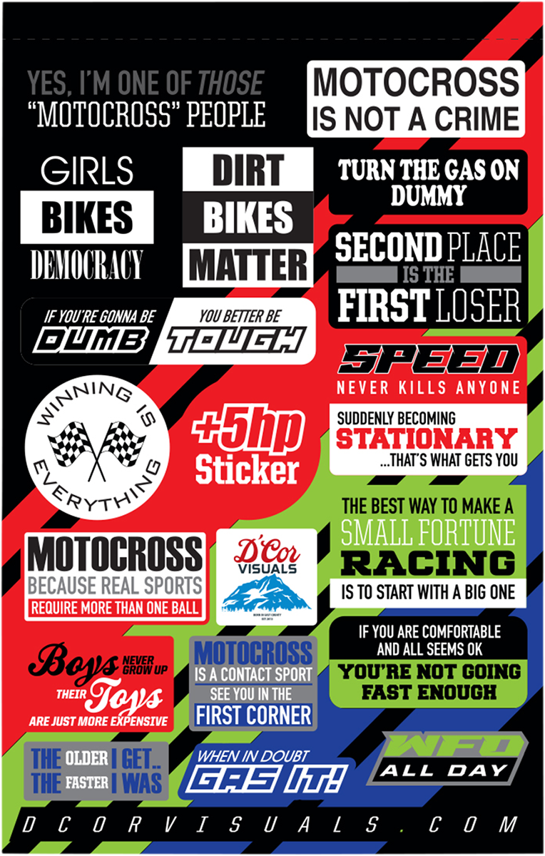 D'COR VISUALS Talk Decal Sheet - Moto Talk 40-90-121