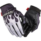 THRASHIN SUPPLY CO. Stealth Leather Palm Flame Gloves - Gray - Small SV1-22-08