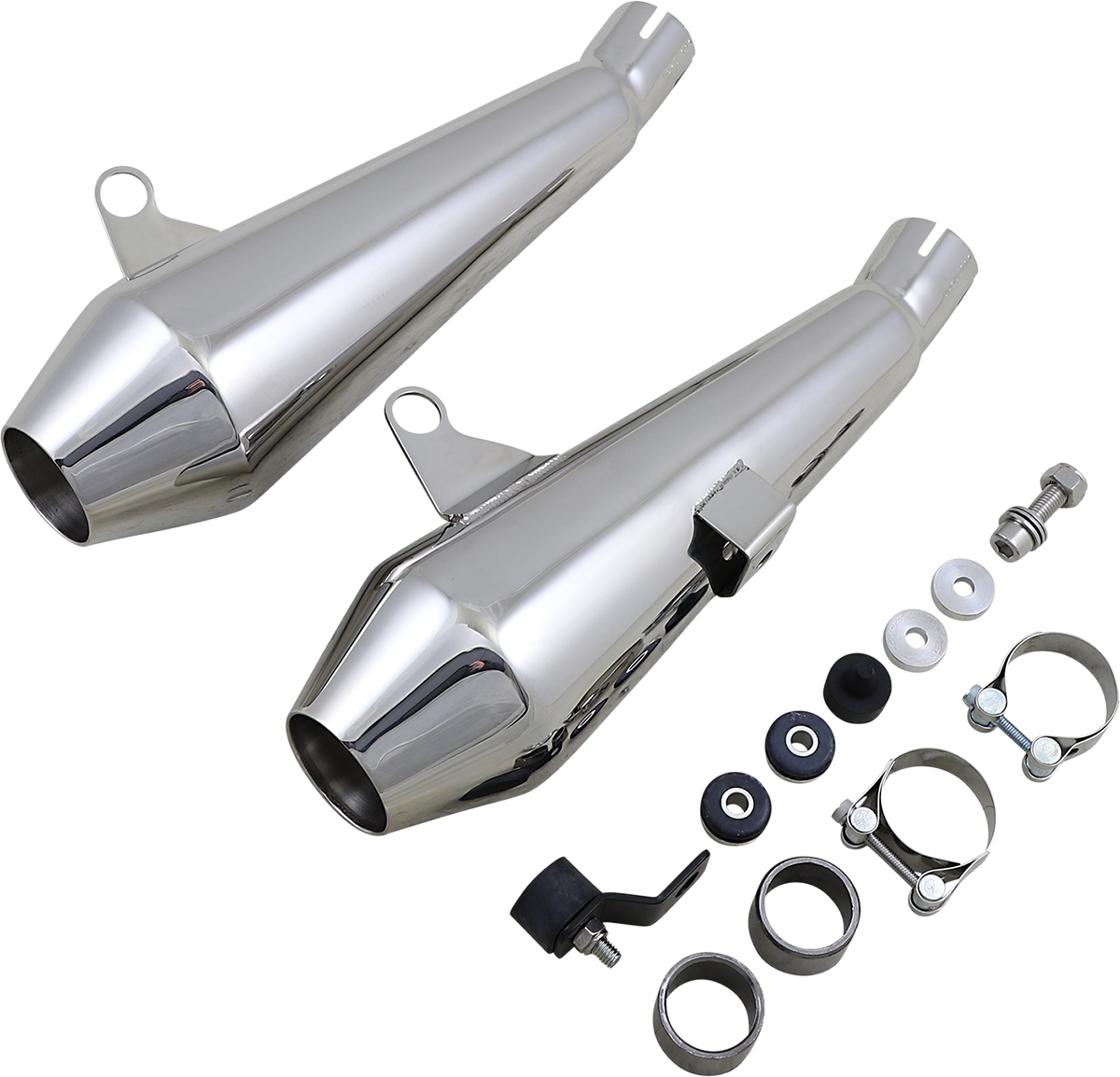 BRITISH CUSTOMS Mufflers - Polished for Triumph Bonneville T100 /120 2016-2021   BC902-111-V2-P