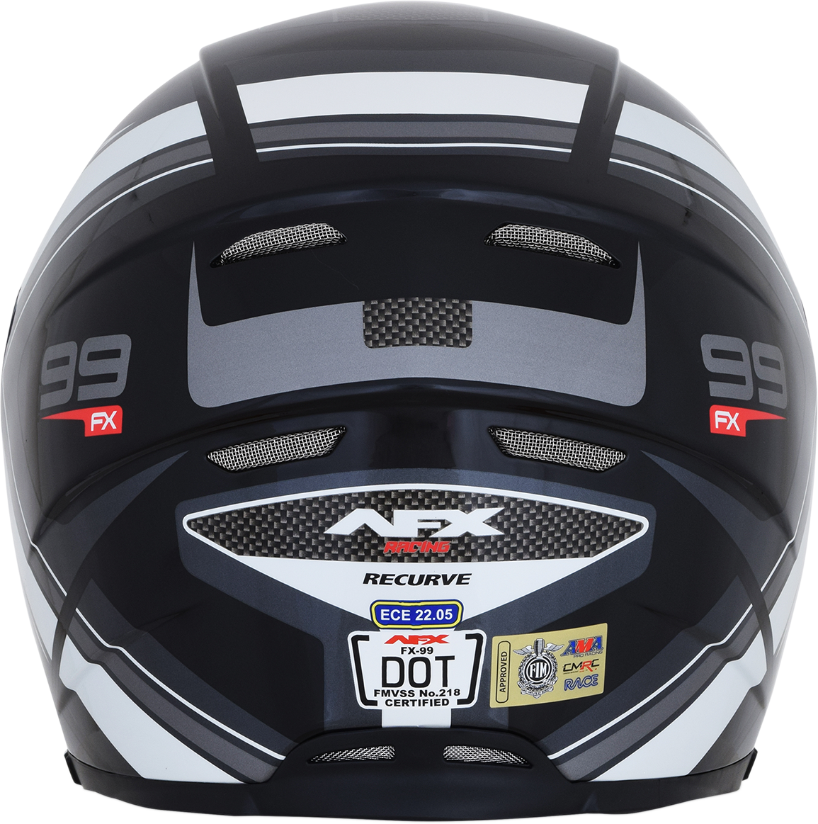 AFX FX-99 Helmet - Recurve - Black/White - Large 0101-11118