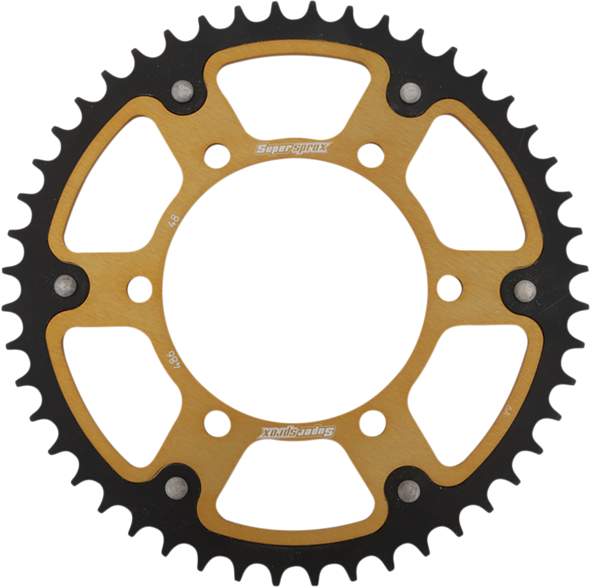 SUPERSPROX Stealth Rear Sprocket - 48 Tooth - Gold - Kawasaki/Yamaha/Suzuki RST-486-48-GLD