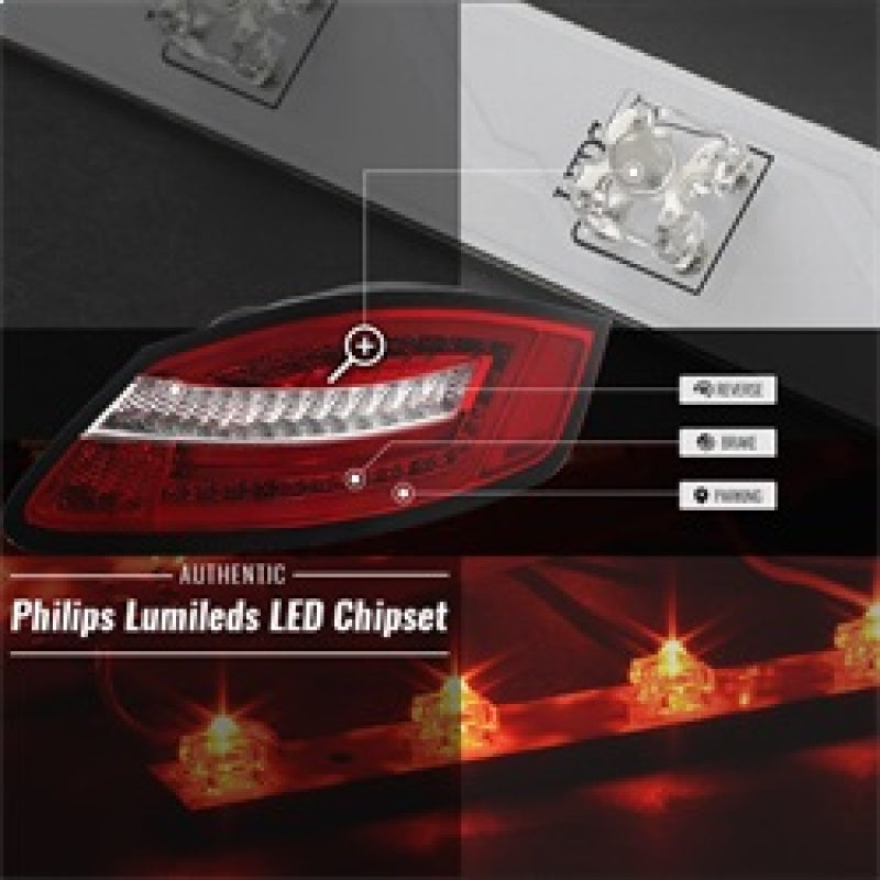 Spyder Porsche 987 Cayman 06-08 / Boxster 05-08 LED Tail Lights - Red Clear ALT-YD-P98705-LED-RC 5083173