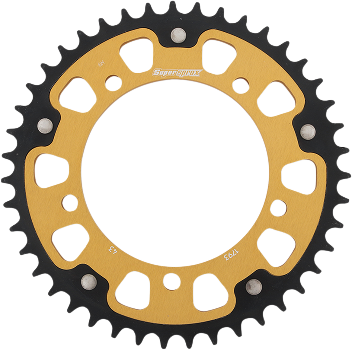 SUPERSPROX Stealth Rear Sprocket - 43 Tooth - Gold - Suzuki/Triumph RST-1793-43-GLD