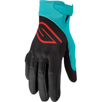SLIPPERY Circuit Gloves - Black/Aqua - XS 3260-0432