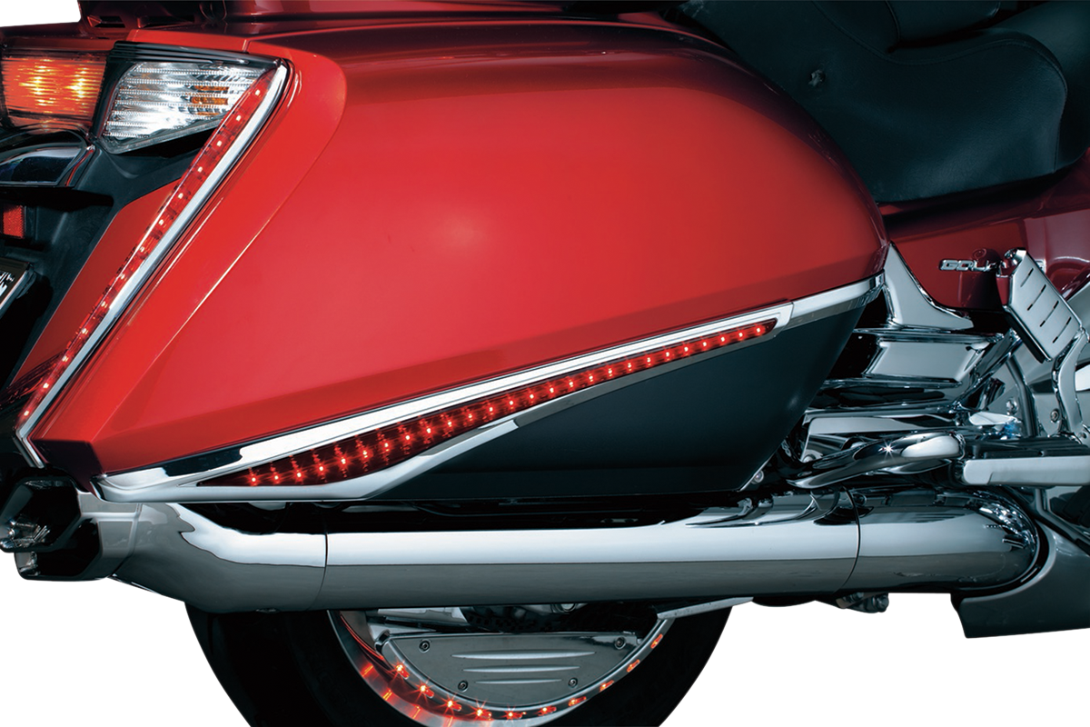 KURYAKYN Saddlebag Swoops - Chrome - Red Lenses 3232