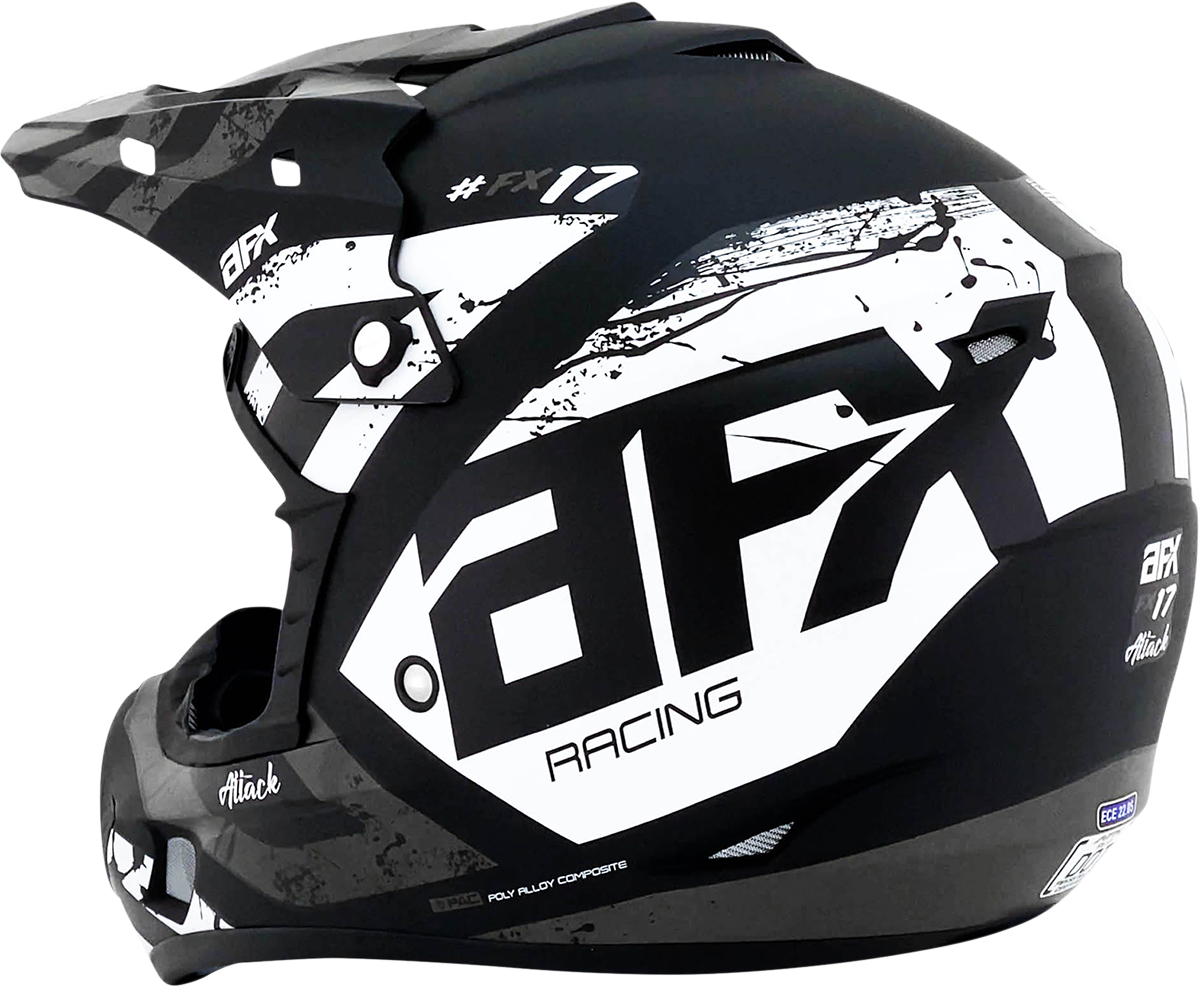 AFX FX-17Y Helmet - Attack - Matte Black/Silver - Large 0111-1401