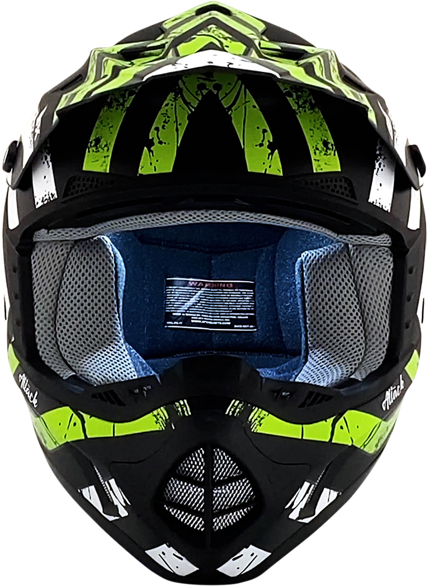 AFX FX-17 Helmet - Attack - Matte Black/Green - 2XL 0110-7183